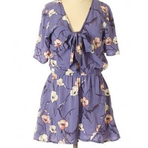 Band of Gypsies Indigo Blue Floral Romper size L